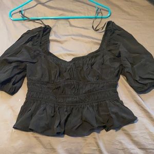 Black woven top